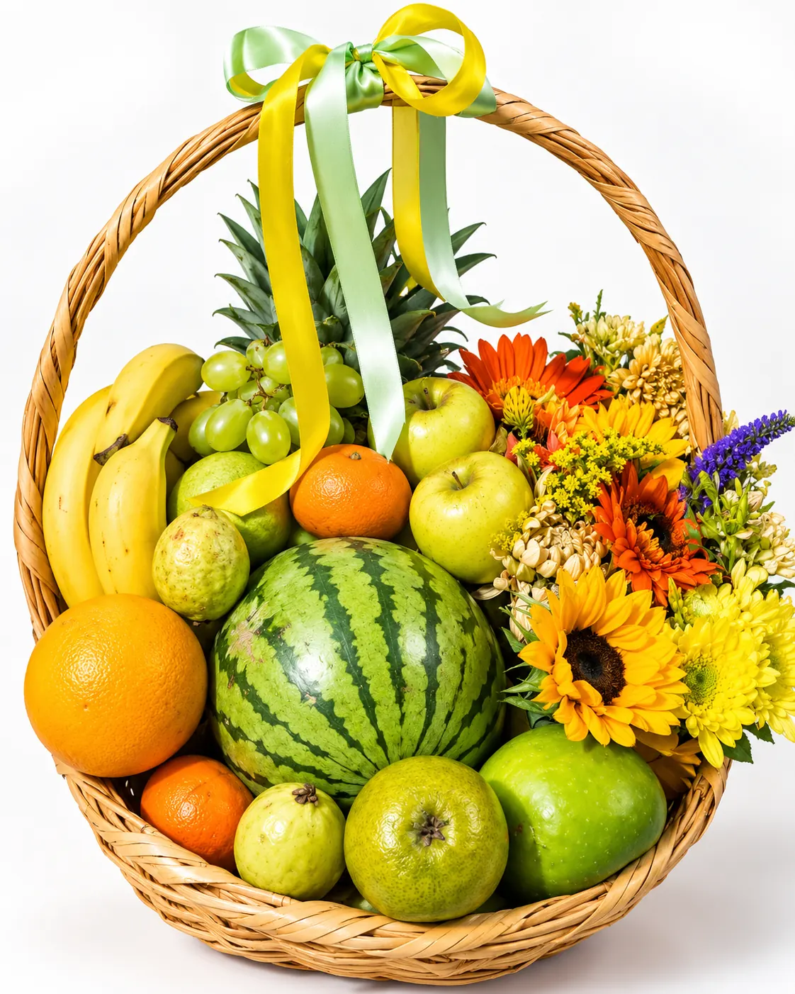 Canasta de Frutas y Flores mixtas — regalo a domicilio Lovely.mx