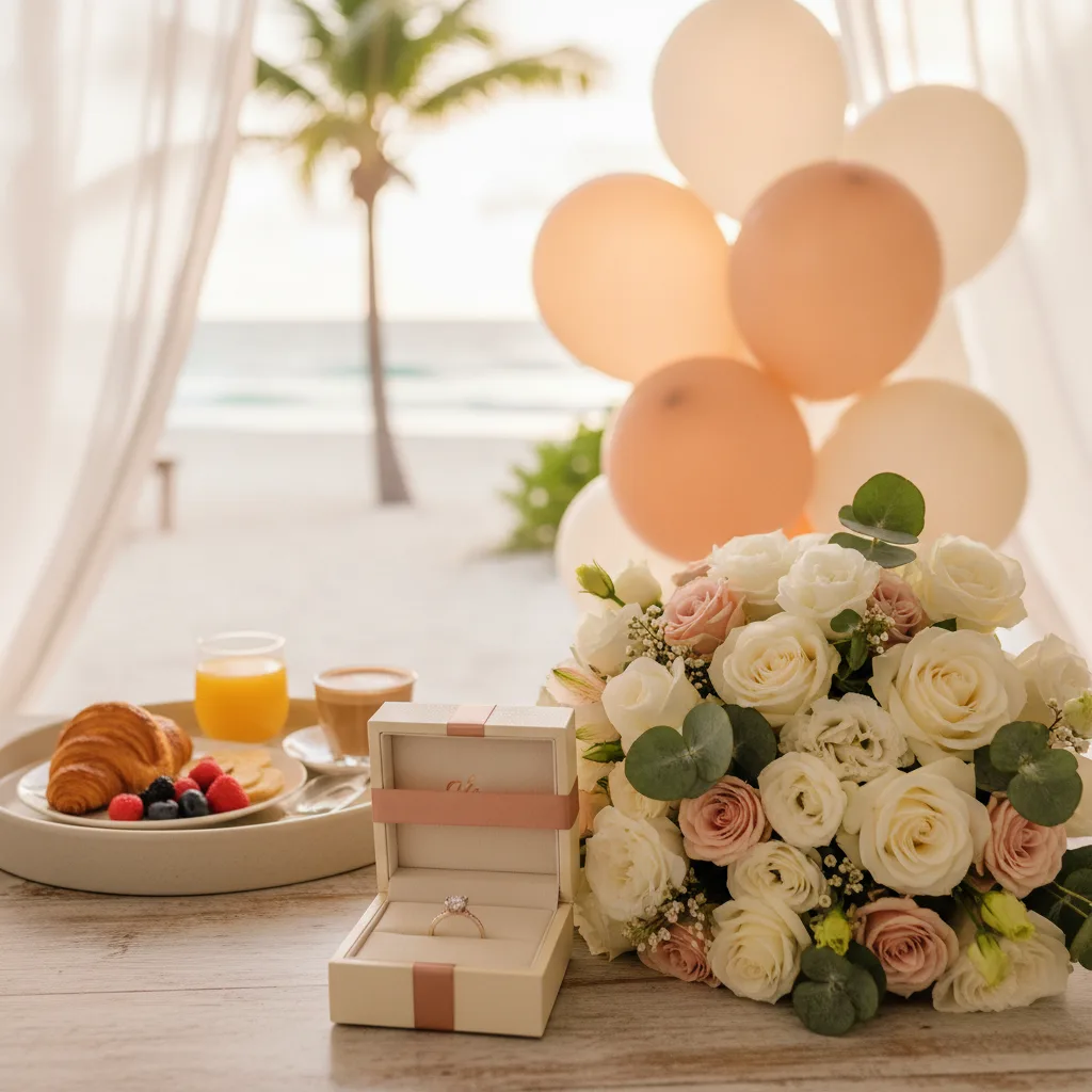 Propuesta de matrimonio en Tulum: montaje y regalo perfecto